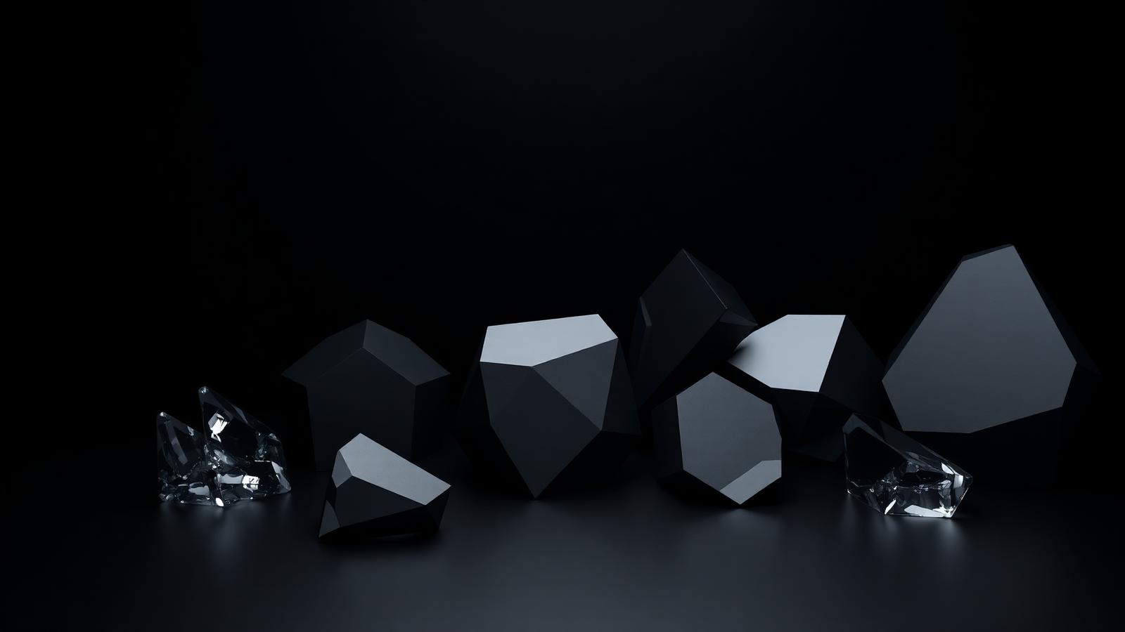 Black Geometric Prisms